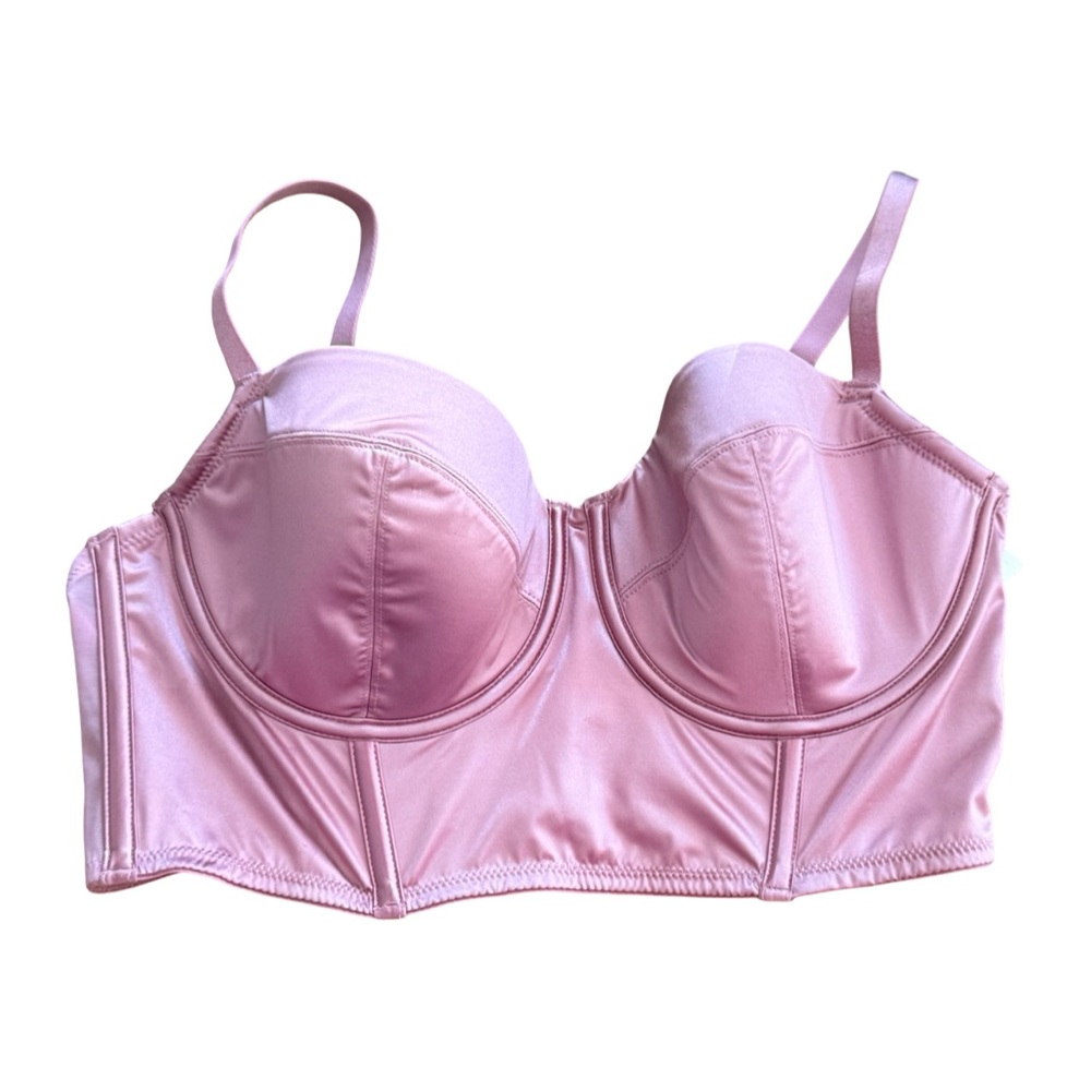 Auden Pink Satin Bustier Bra